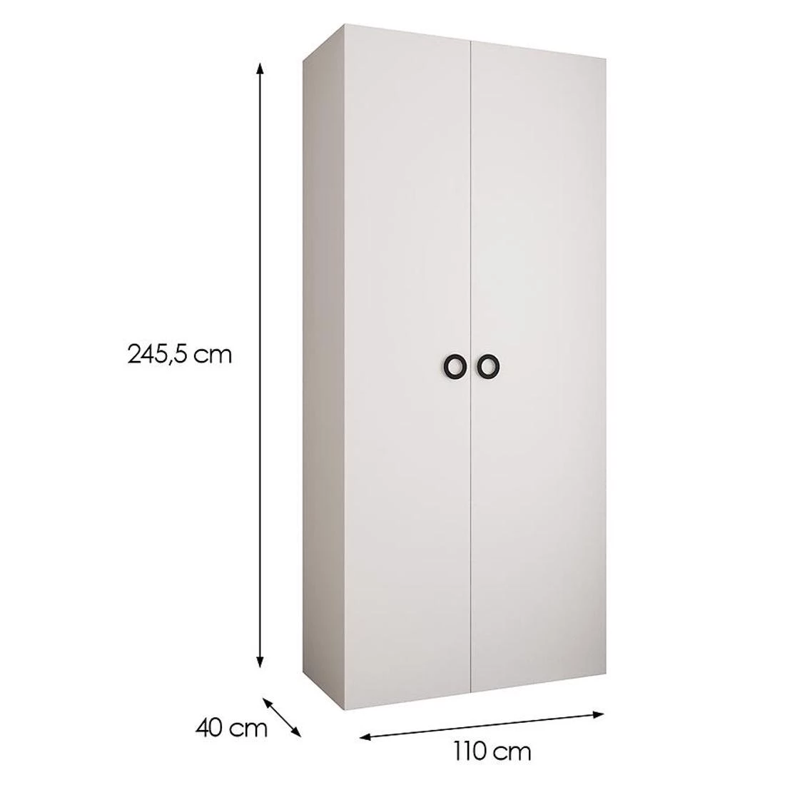 Como 1-110 ormar 40x110x245,5 cm bela/crna