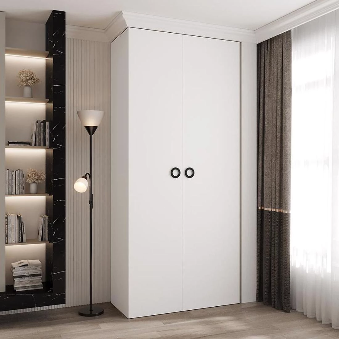 Como 1-110 ormar 40x110x245,5 cm bela/crna