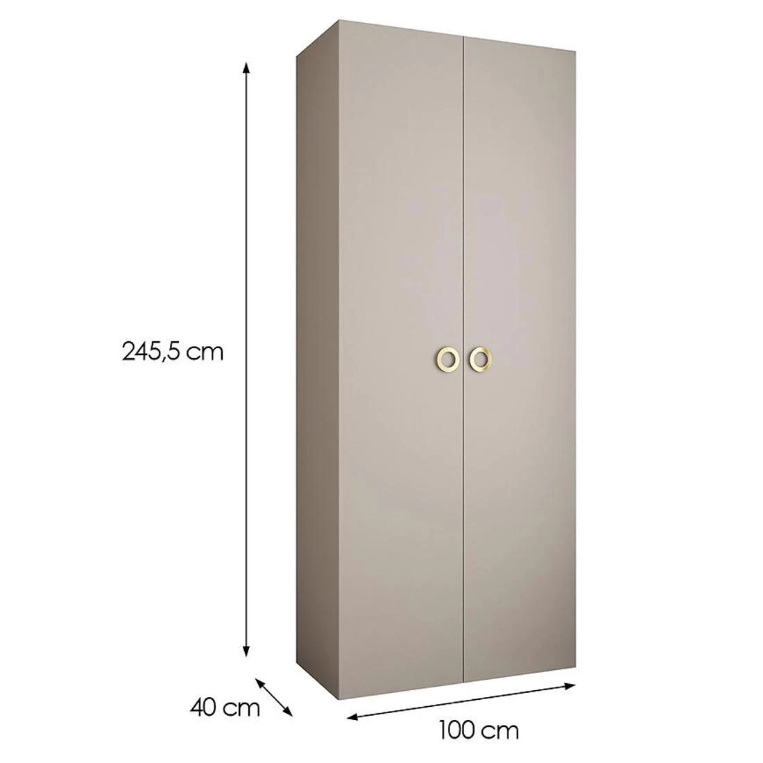 Como 1-100 ormar 40x100x245,5 cm kašmir/zlatna
