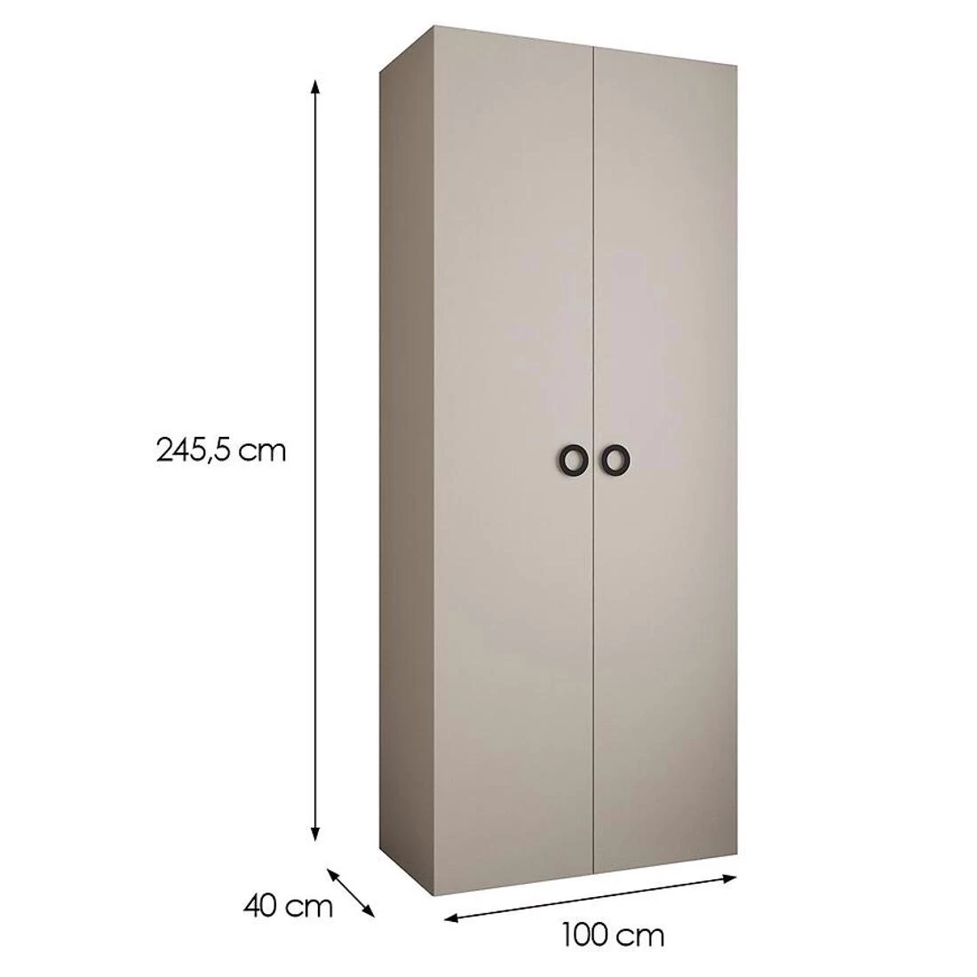 Como 1-100 ormar 40x100x245,5 cm kašmir /crna