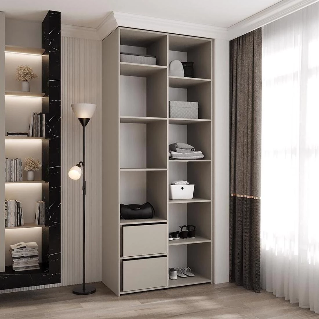 Como 1-100 ormar 40x100x245,5 cm kašmir /crna