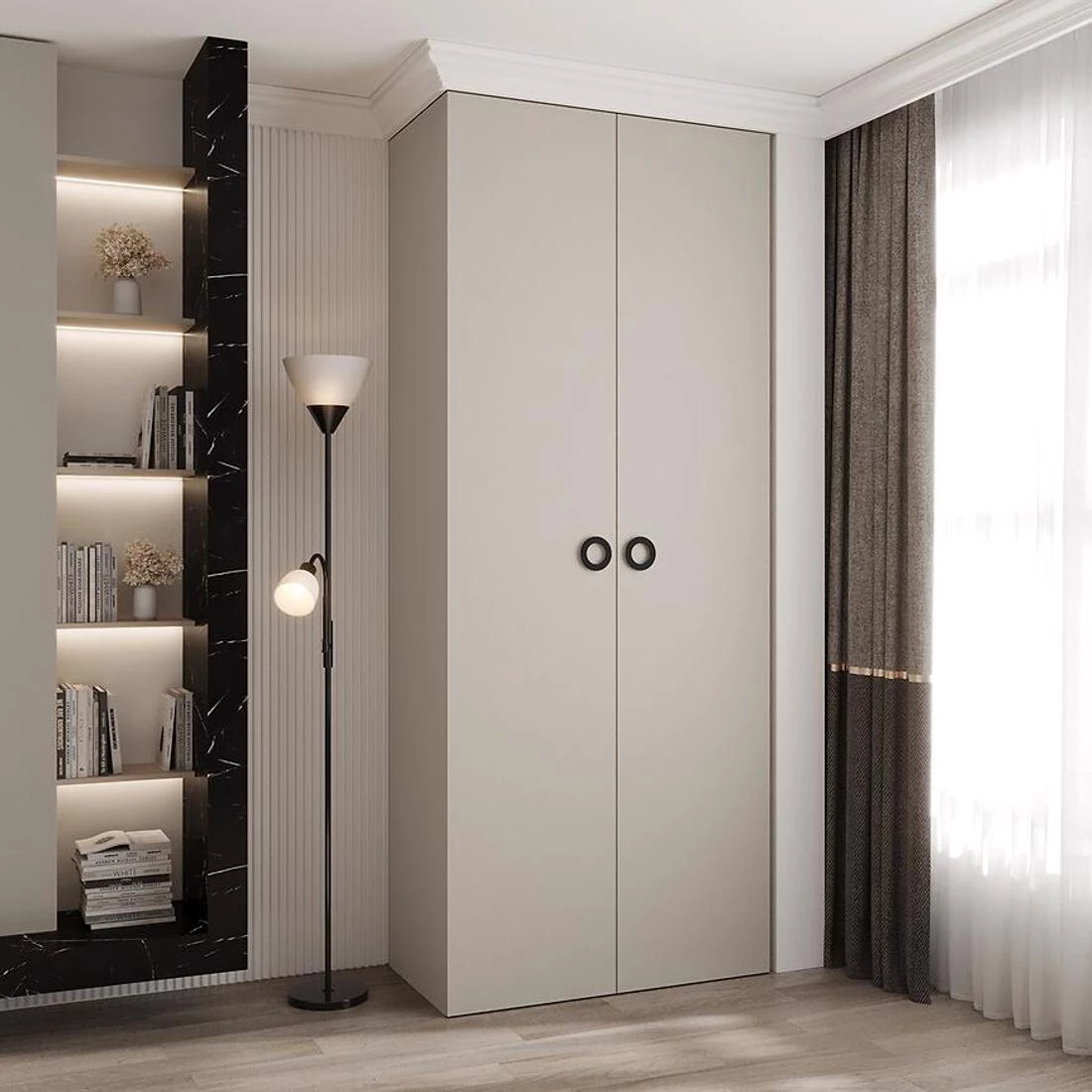 Como 1-100 ormar 40x100x245,5 cm kašmir /crna