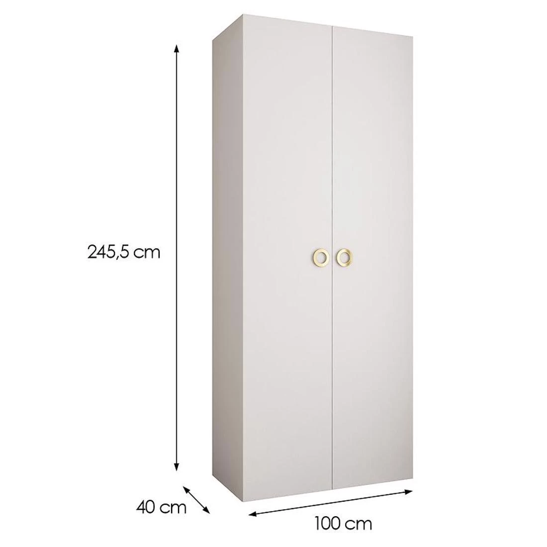 Como 1-100 ormar  40x100x245,5 cm belo/zlatno