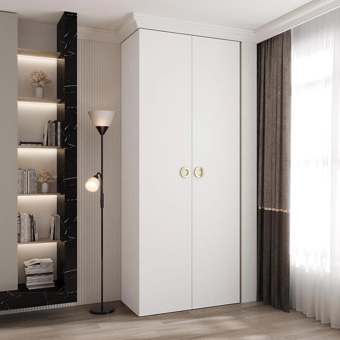 Como 1-100 ormar  40x100x245,5 cm belo/zlatno