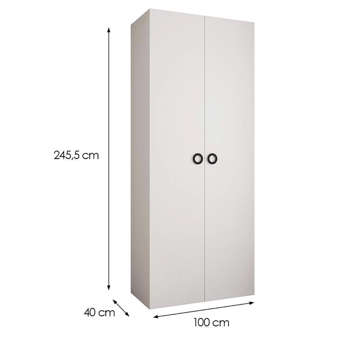 Como 1-100 ormar 40x100x245,5 cm bela/crna