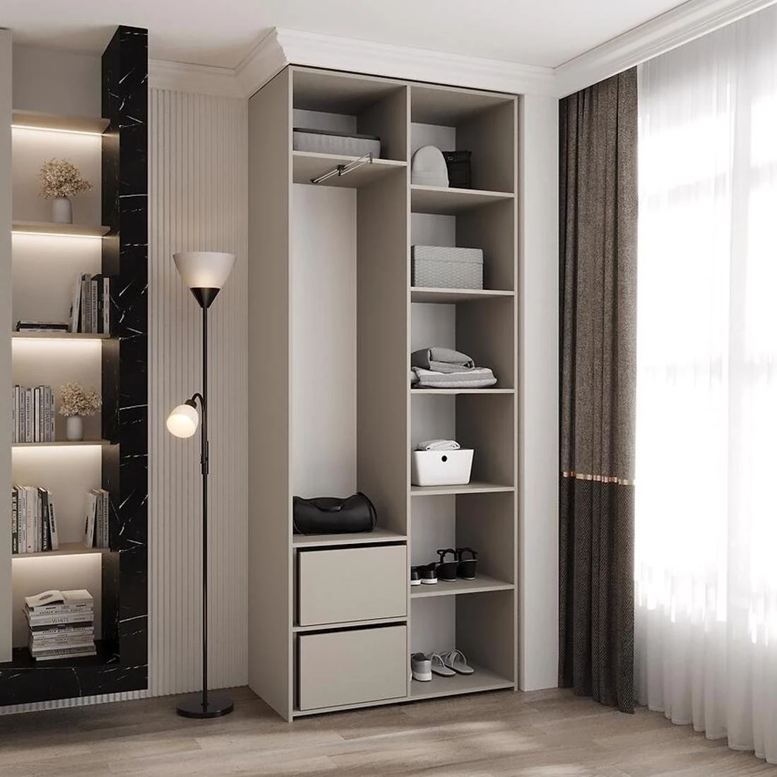 Como 1-100 ormar 40x100x245,5 cm bela/crna