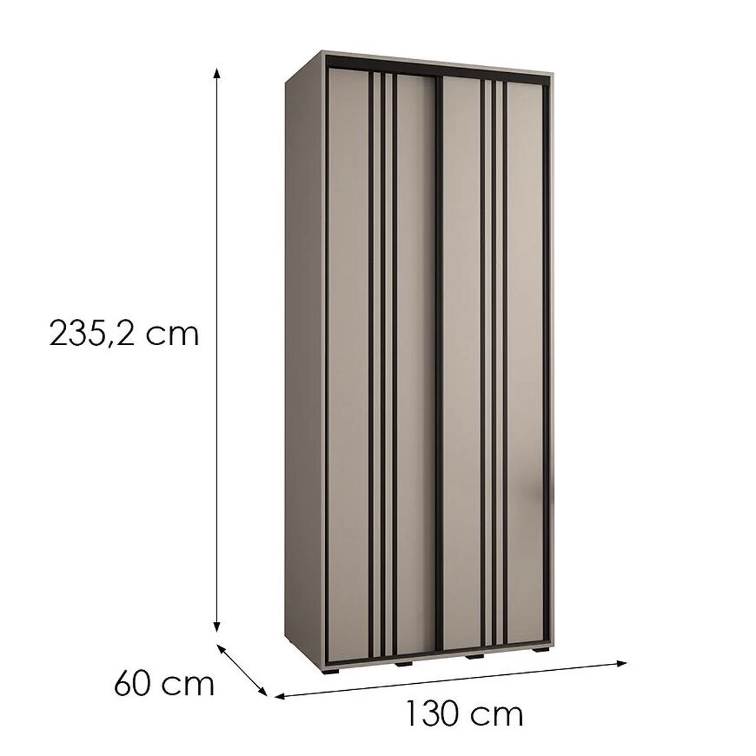 Dakota 6 klizni ormar 130x60x235,2 cm kašmir