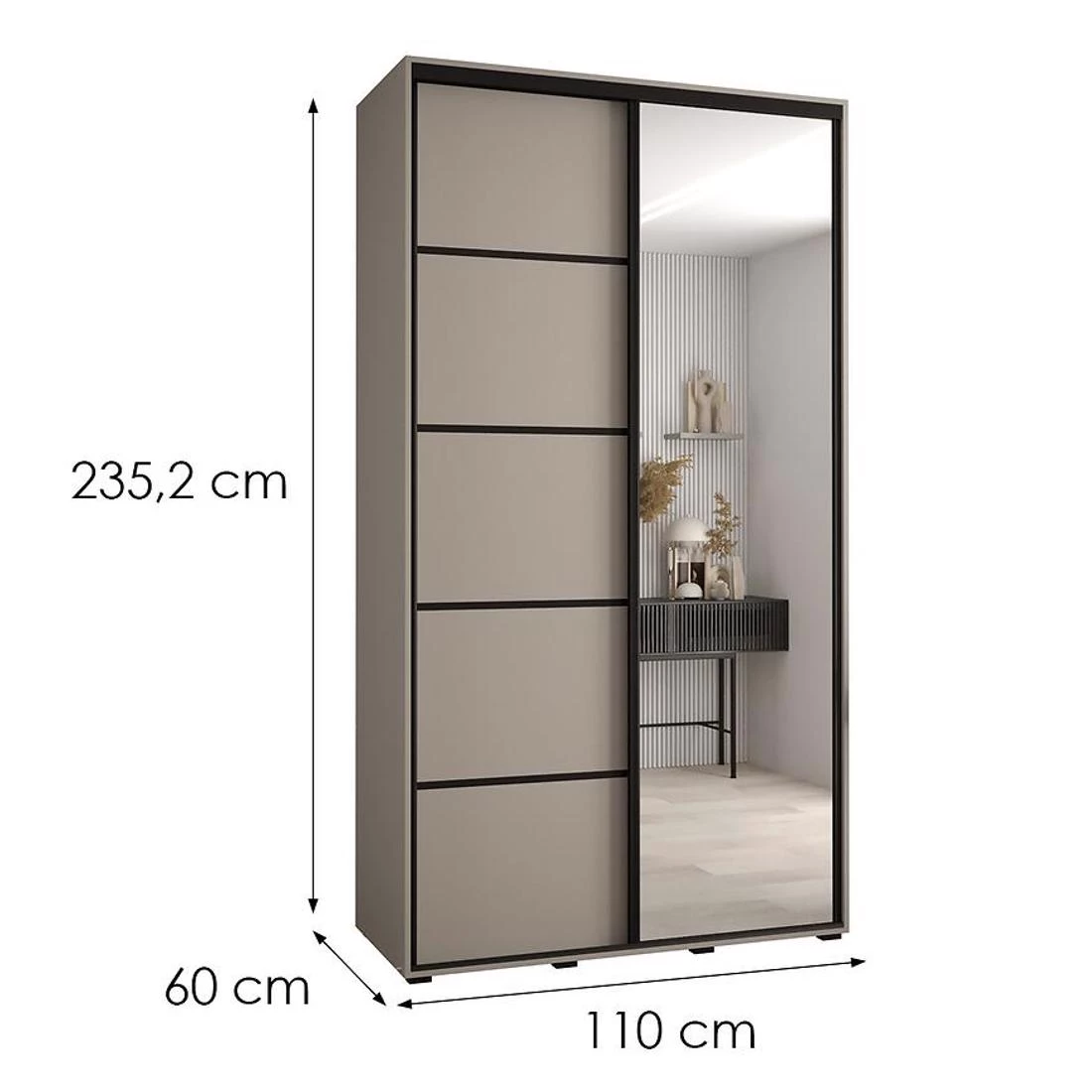 Dakota 5 klizni ormar 110x60x235,2 cm kašmir
