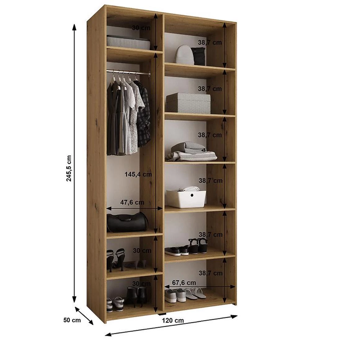 Como 4-120 ormar 50x120x245,5 cm kašmir/zlatna