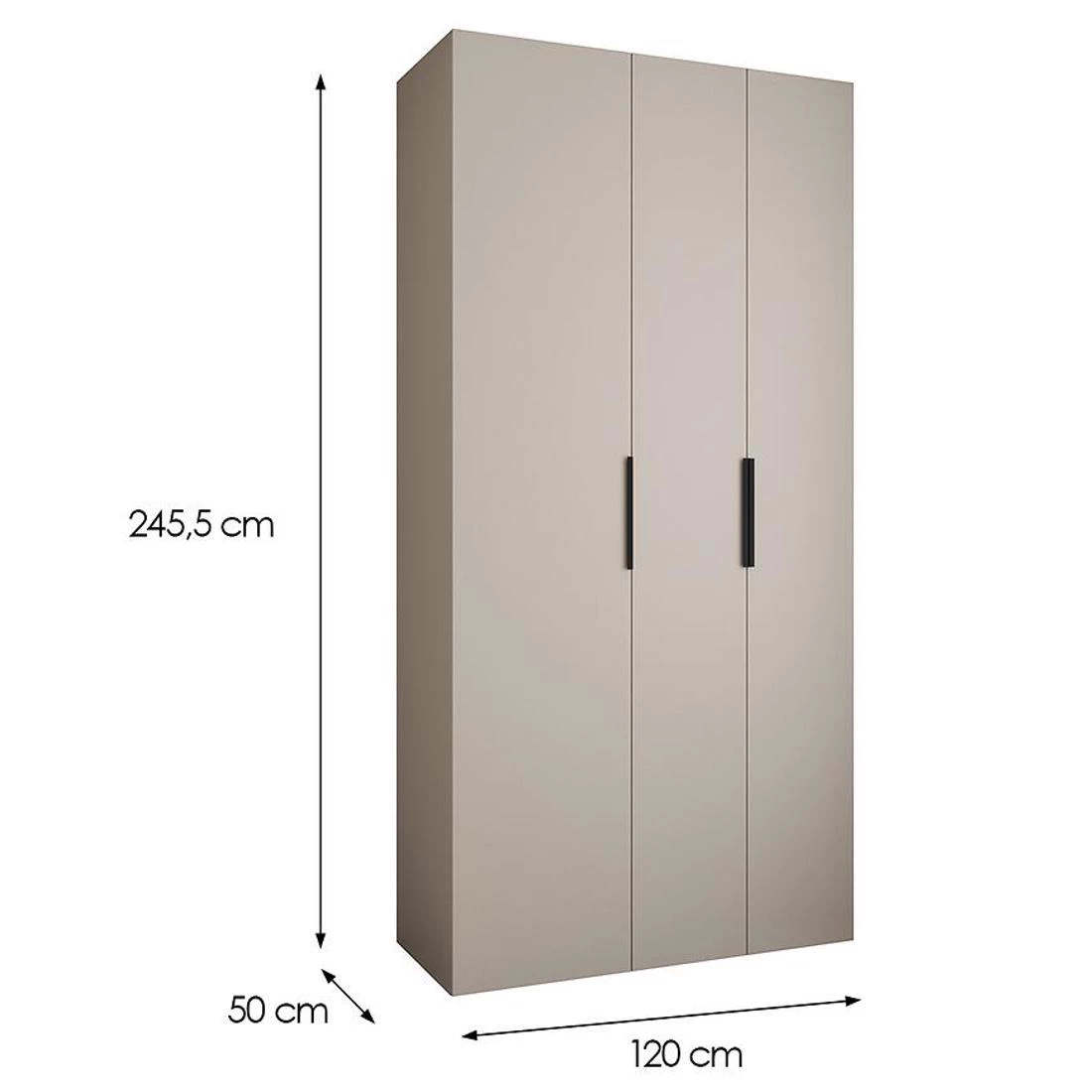 Como 4-120 ormar  50x120x245,5 cm kašmir/crna