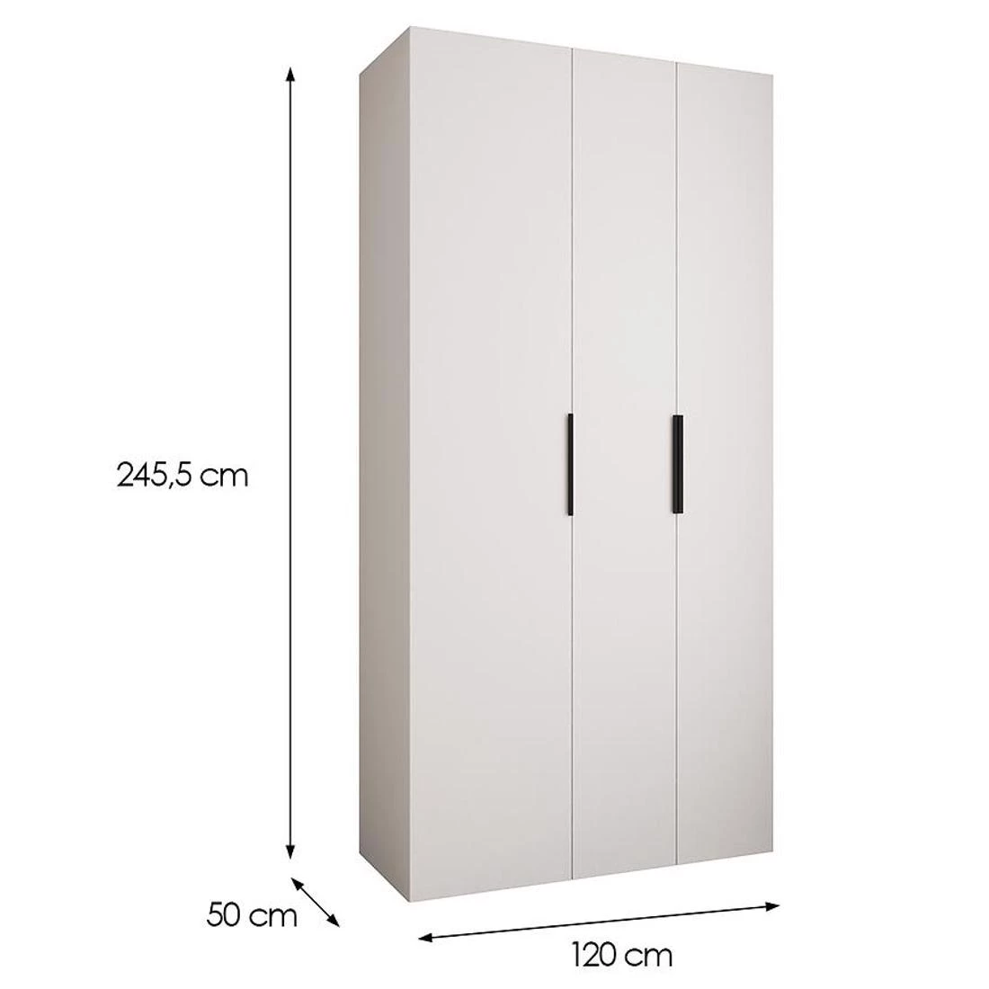 Como 4-120 ormar  50x120x245,5 cm belo/crni