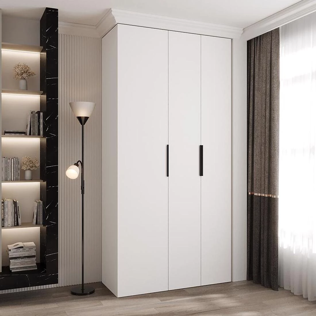 Como 4-120 ormar  50x120x245,5 cm belo/crni