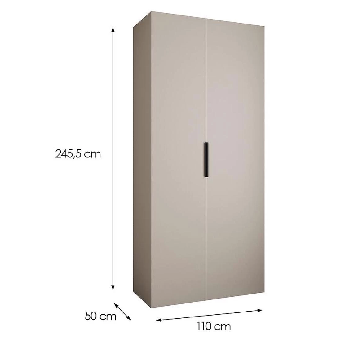 Como 4-110 ormar 50x110x245,5 cm kašmir/crna