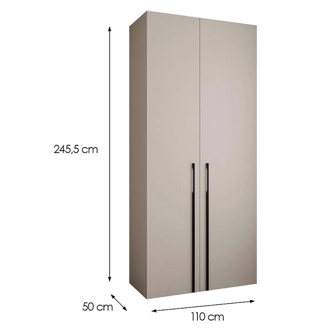 Como 3-110 ormar 50x110x245,5 cm kašmir/crna