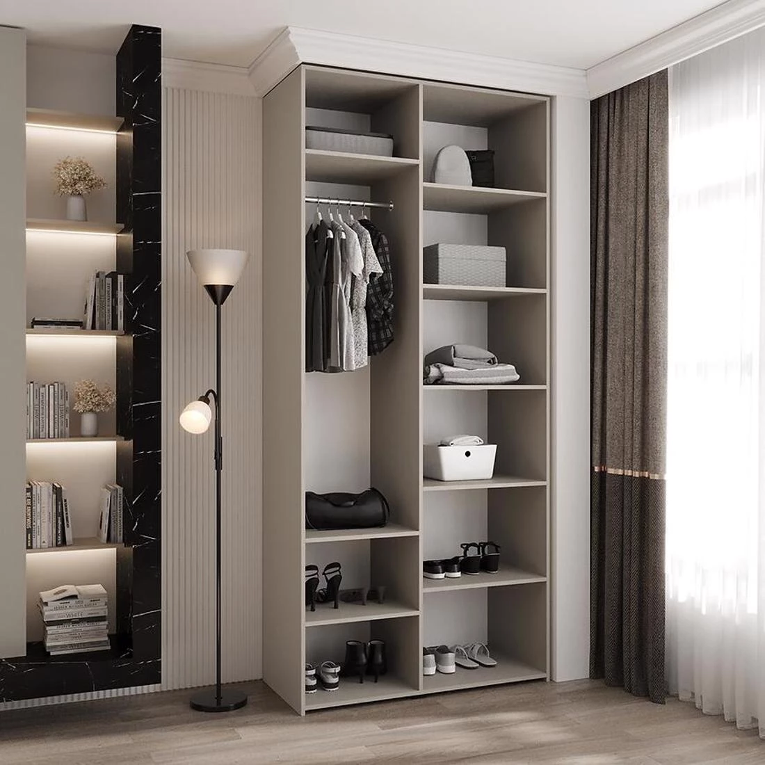 Como 3-110 ormar 50x110x245,5 cm kašmir/crna