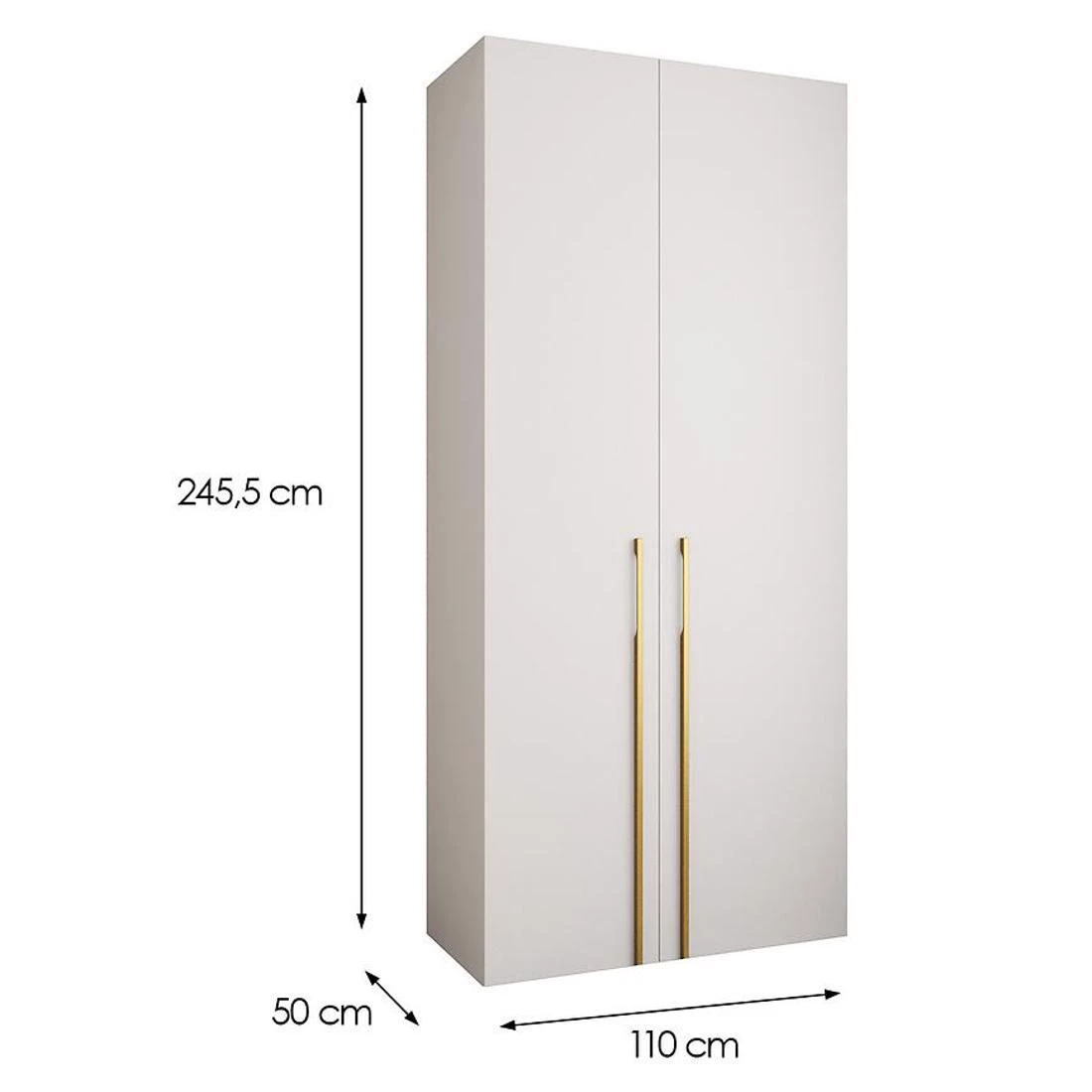 Como 3-110 ormar 50x110x245,5 cm bela/zlatna