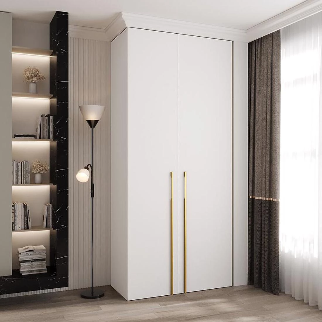 Como 3-110 ormar 50x110x245,5 cm bela/zlatna