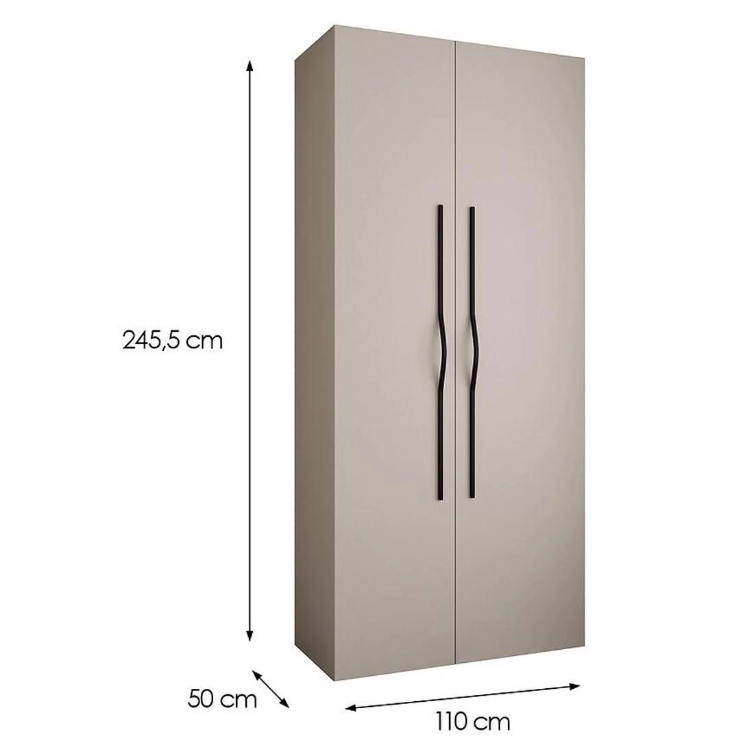 Como 2-110 ormar 50x110x245,5 cm  kašmir/crna