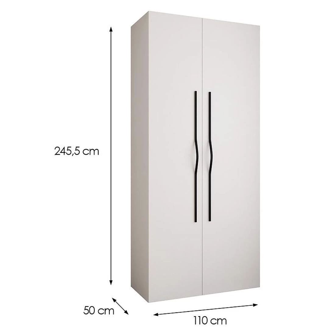 Como 2-110 ormar 50x110x245,5 cm bela/crna