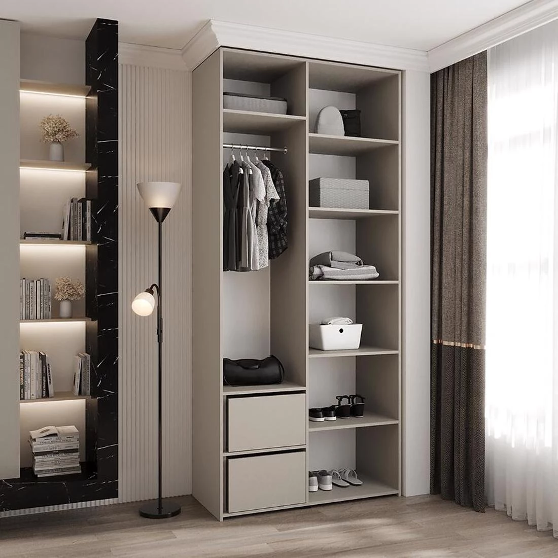 Como 2-110 ormar 50x110x245,5 cm bela/crna