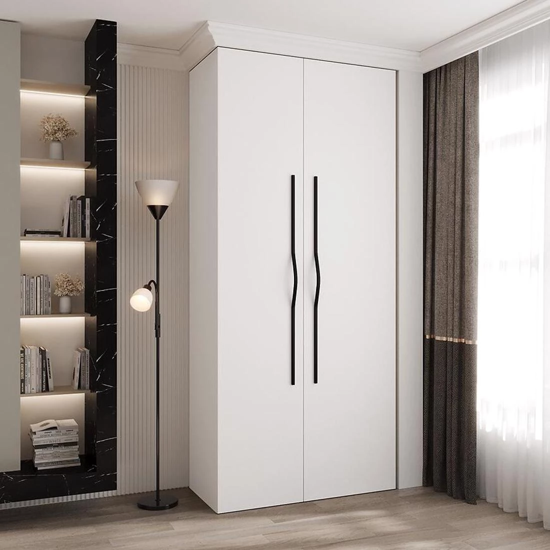 Como 2-110 ormar 50x110x245,5 cm bela/crna