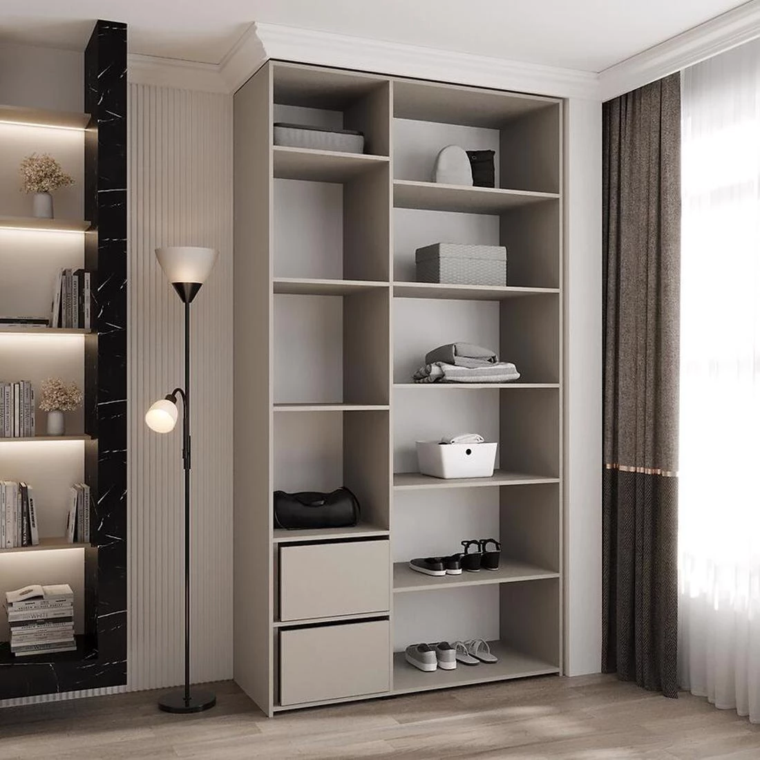 Como 1-130 ormar 50x130x245,5 cm kašmir/crna