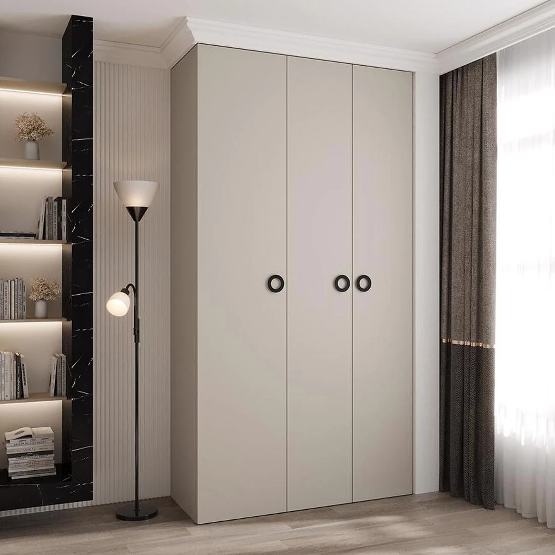 Como 1-130 ormar 50x130x245,5 cm kašmir/crna