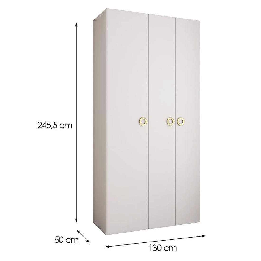 Como 1-130 ormar 50x130x245,5 cm bela/zlatna