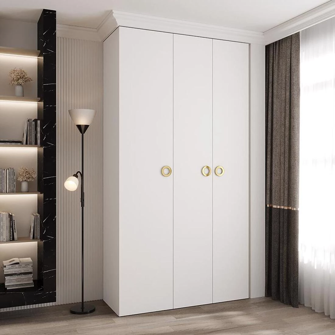 Como 1-130 ormar 50x130x245,5 cm bela/zlatna