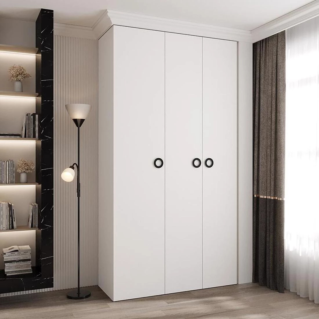 Como 1-130 ormar 50x130x245,5 cm bela/crna