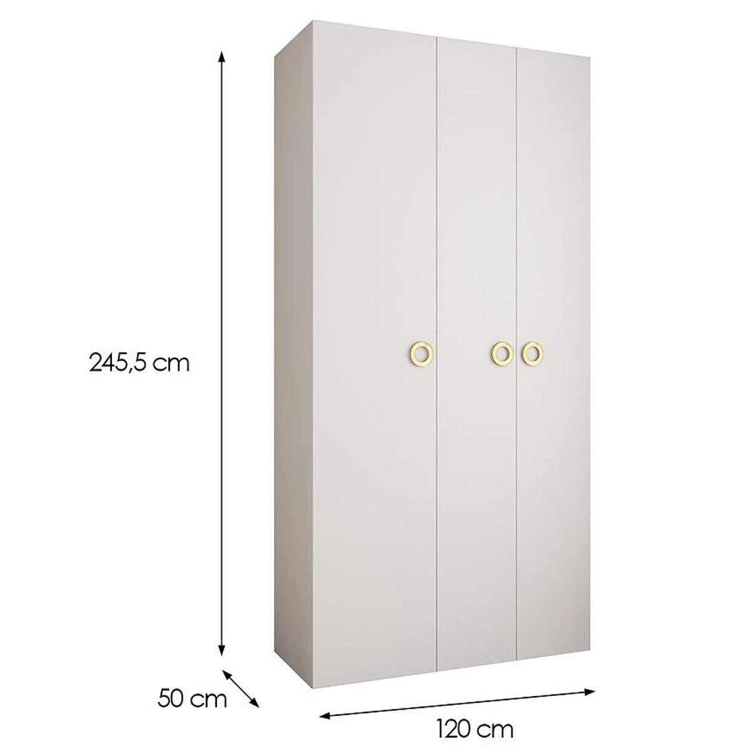 Como 1-120 ormar  50x120x245,5 cm bela/zlatna