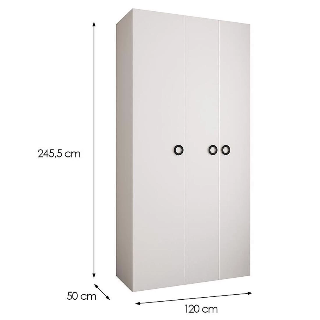 Como 1-120 ormar 50x120x245,5 cm bela/crna