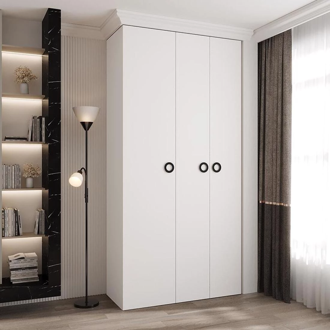 Como 1-120 ormar 50x120x245,5 cm bela/crna