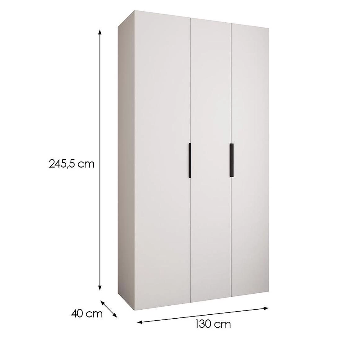 Como 4-130 ormar 40x130x245,5 cm  belo/crni