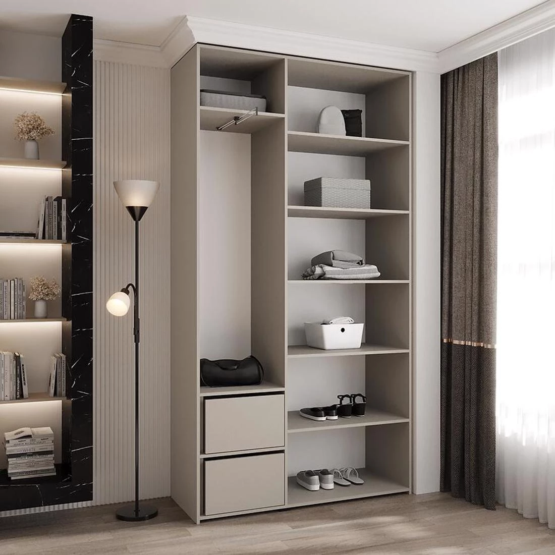 Como 4-130 ormar 40x130x245,5 cm  belo/crni