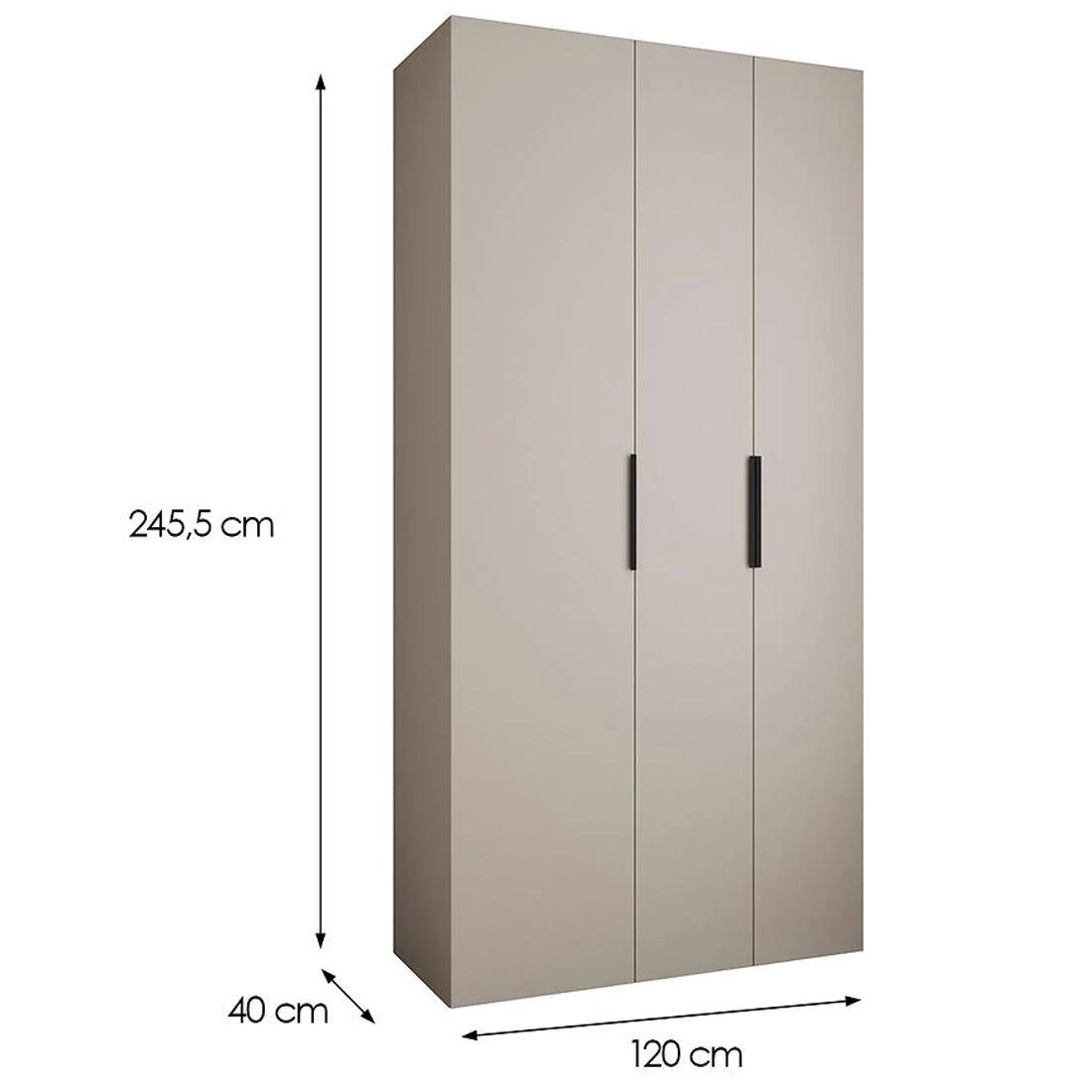 Como 4-120 ormar 40x120x245,5 cm kašmir/crna