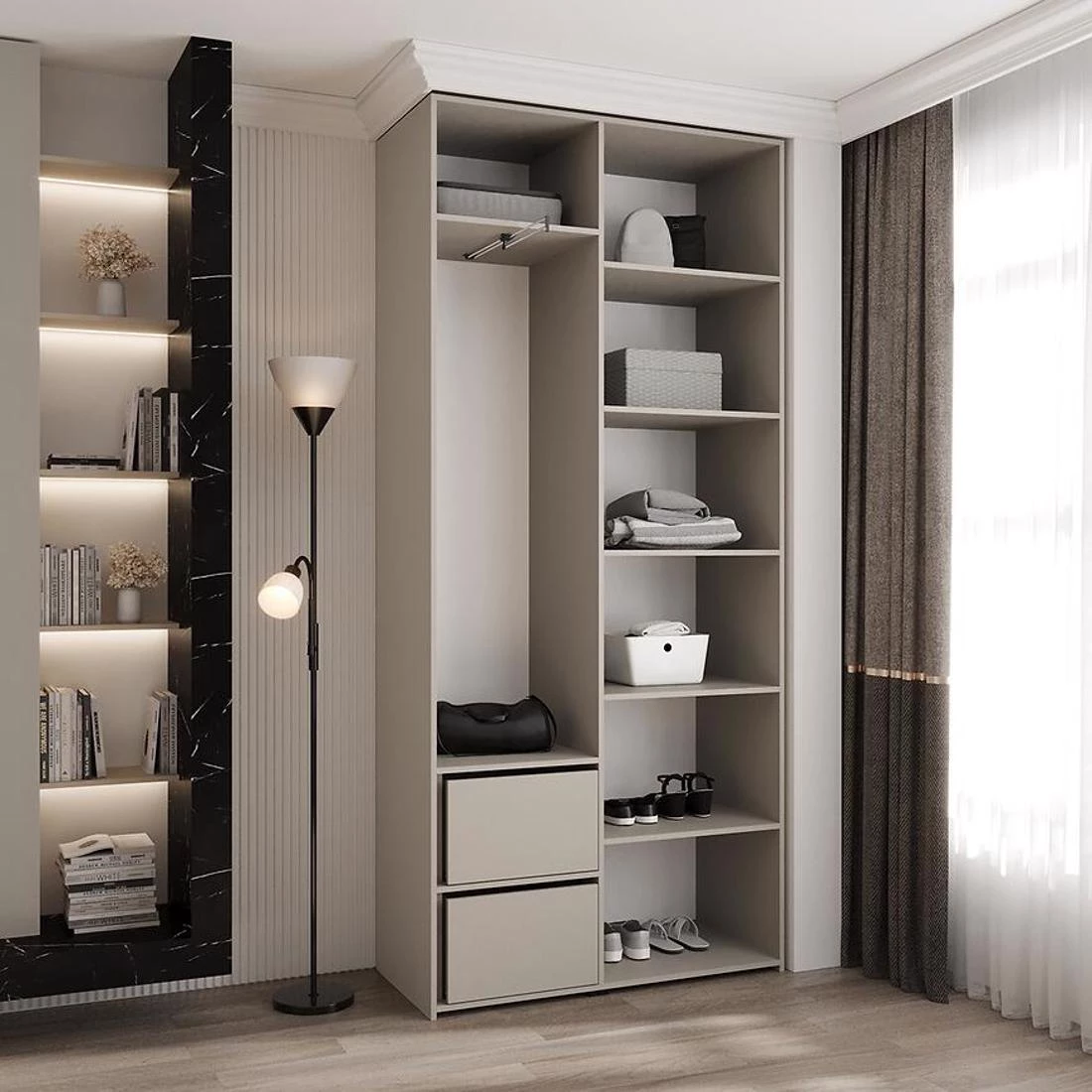 Como 3-110 ormar 40x110x245,5 cm  bela/crna