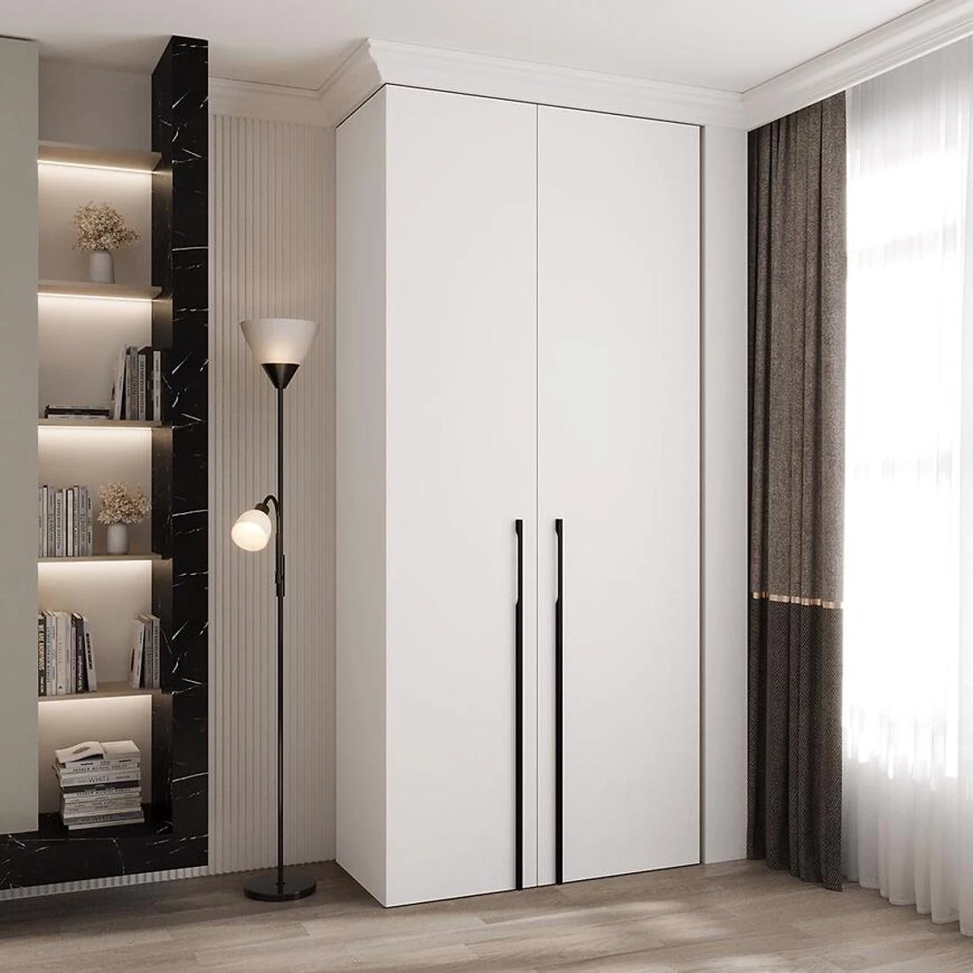 Como 3-110 ormar 40x110x245,5 cm  bela/crna