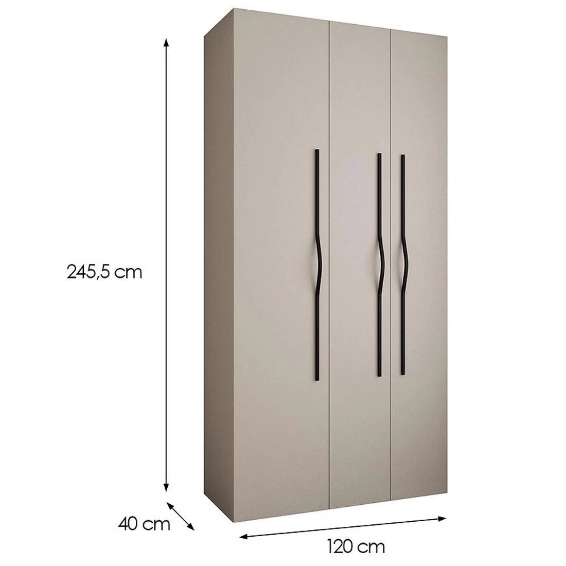 Como 2-120 ormar 40x120x245,5 cm kašmir/crna