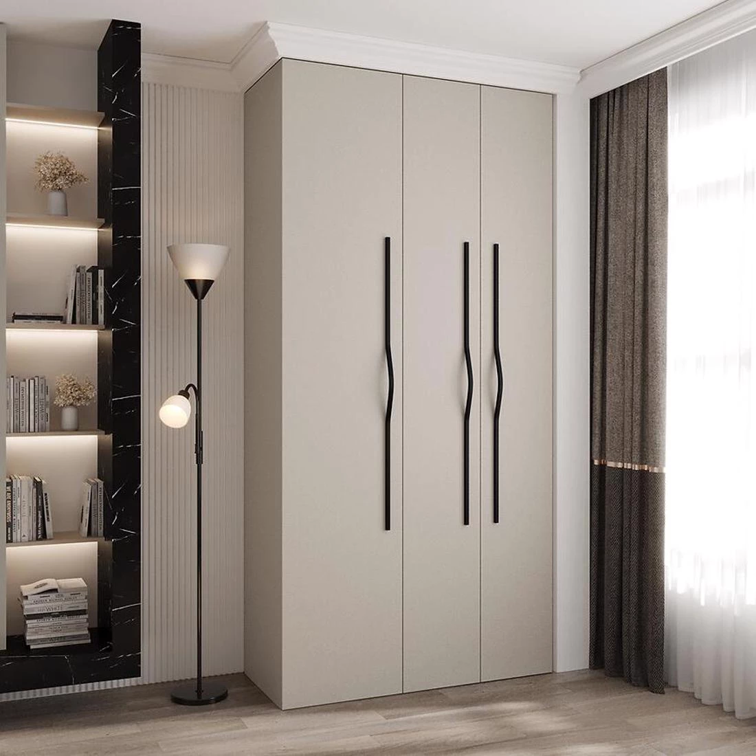 Como 2-120 ormar 40x120x245,5 cm kašmir/crna