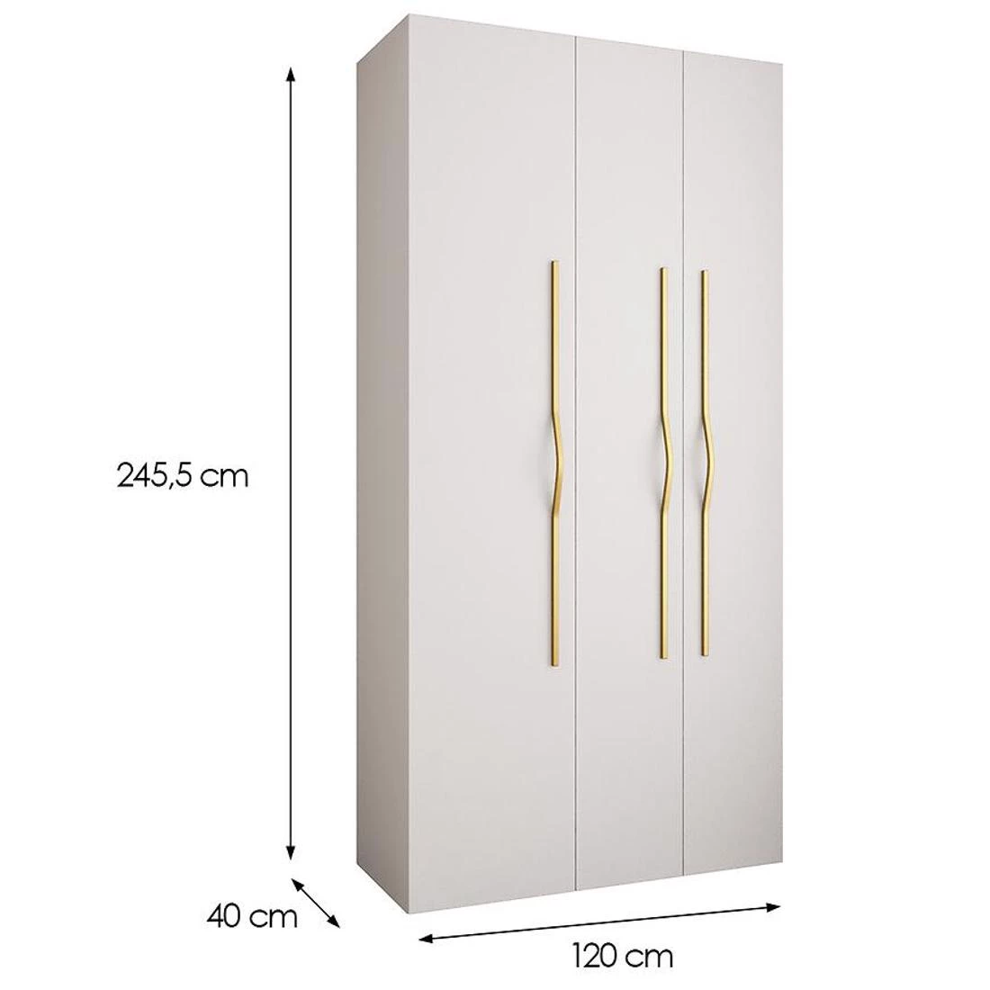 Como 2-120 ormar 40x120x245,5 cm bela/zlatna