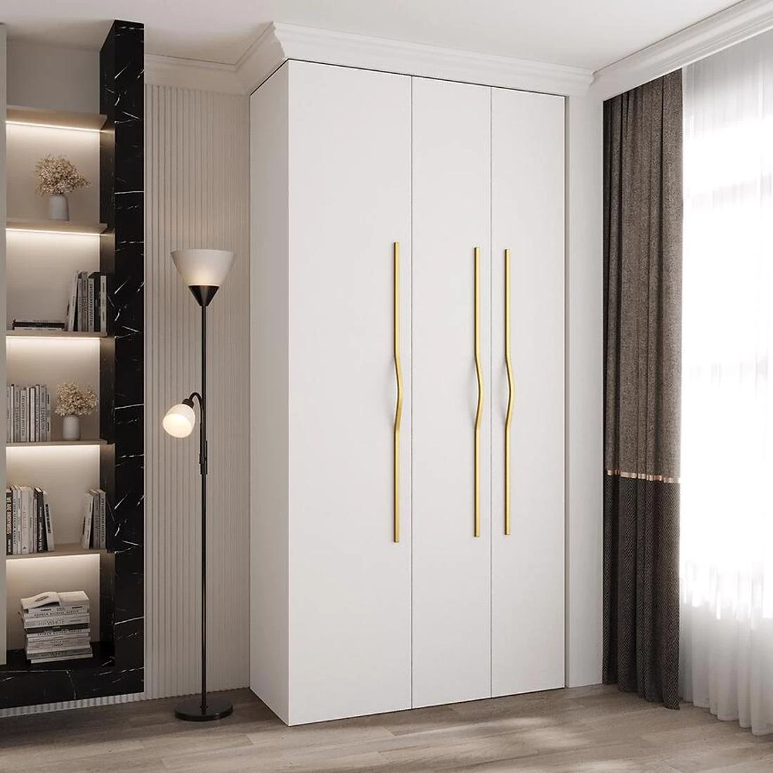 Como 2-120 ormar 40x120x245,5 cm bela/zlatna