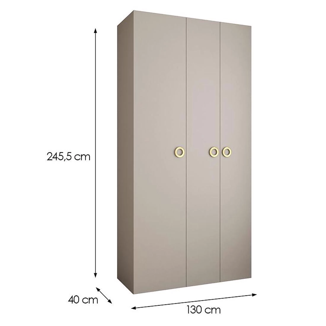 Como 1-130 ormar 40x130x245,5 cm kašmir/zlatna