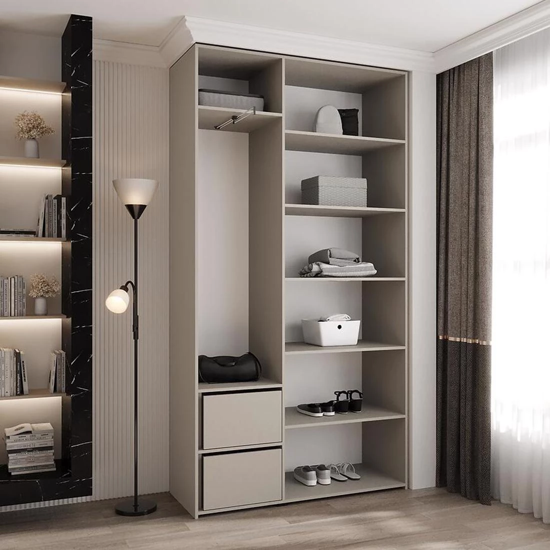 Como 1-130 ormar 40x130x245,5 cm kašmir/zlatna