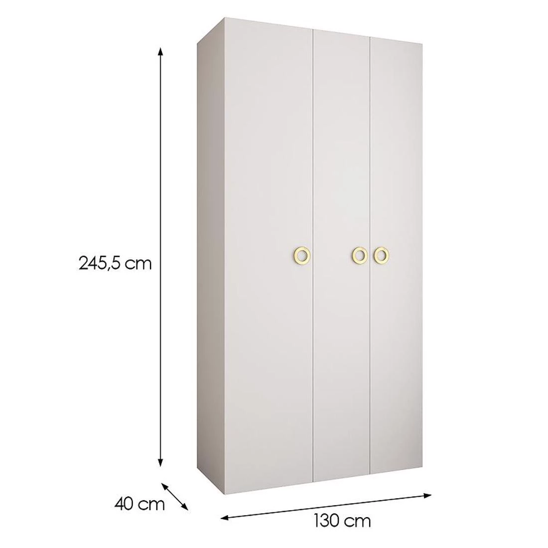 Como 1-130 ormar 40x130x245,5 cm bela/zlatna