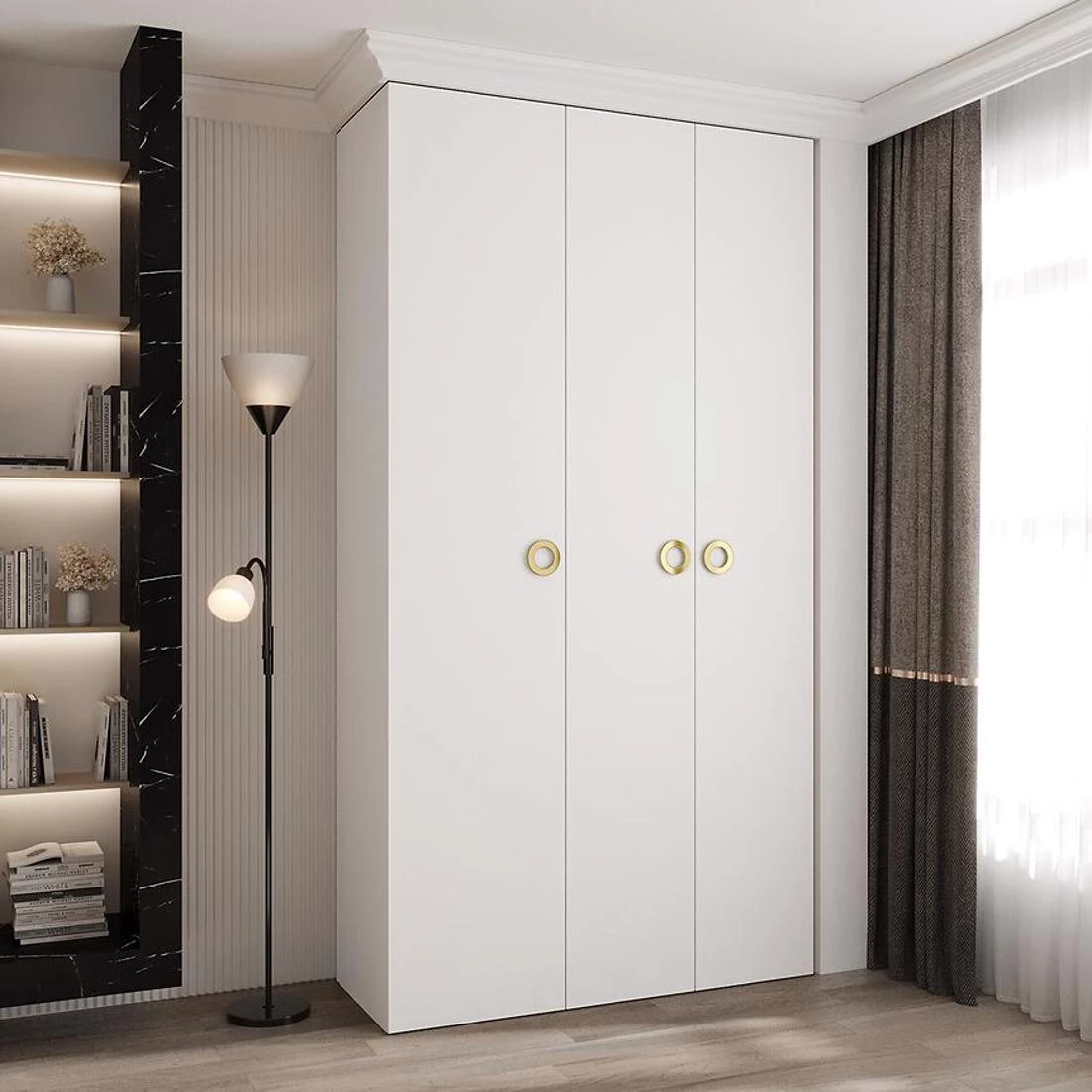 Como 1-130 ormar 40x130x245,5 cm bela/zlatna