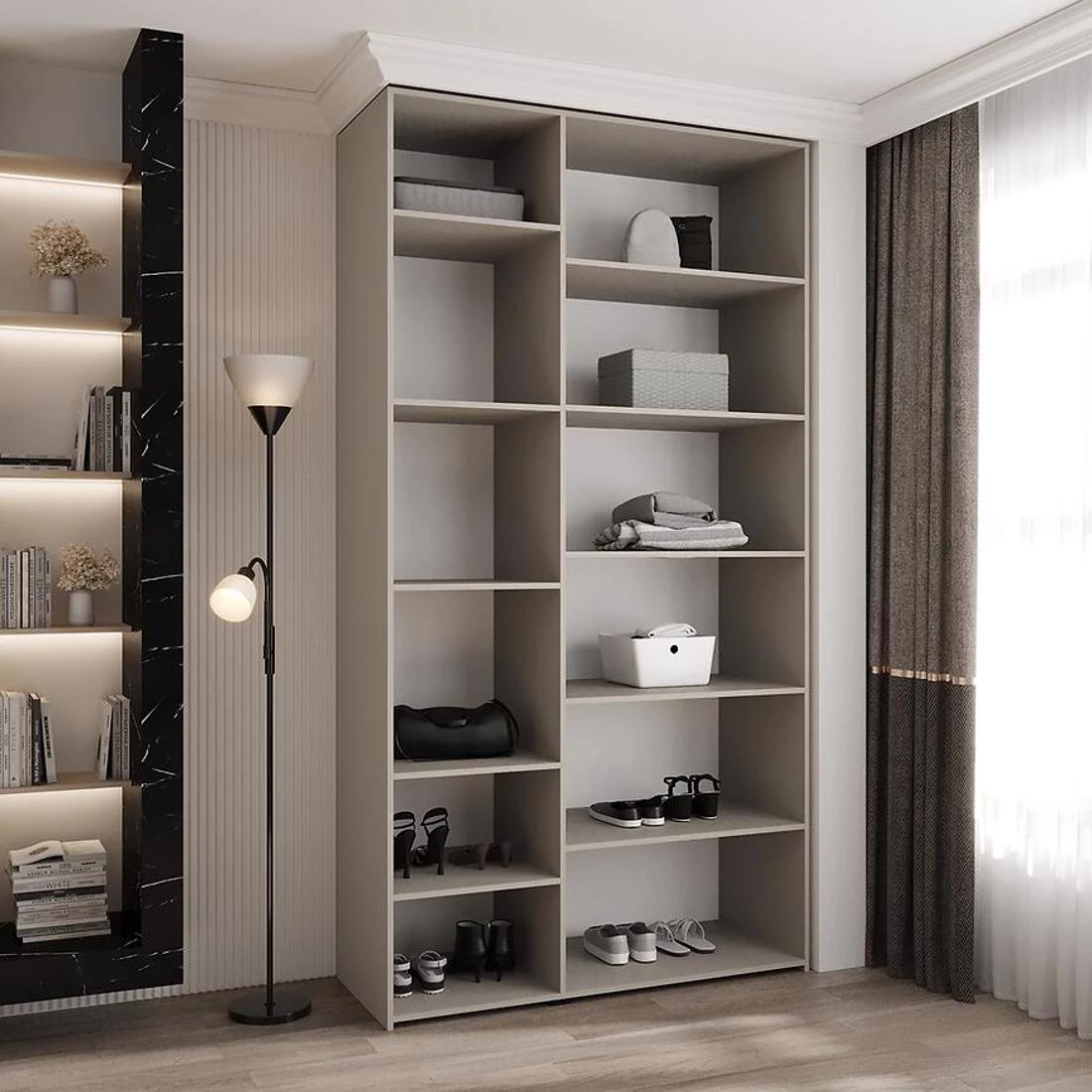Como 1-130 ormar 40x130x245,5 cm bela/crna