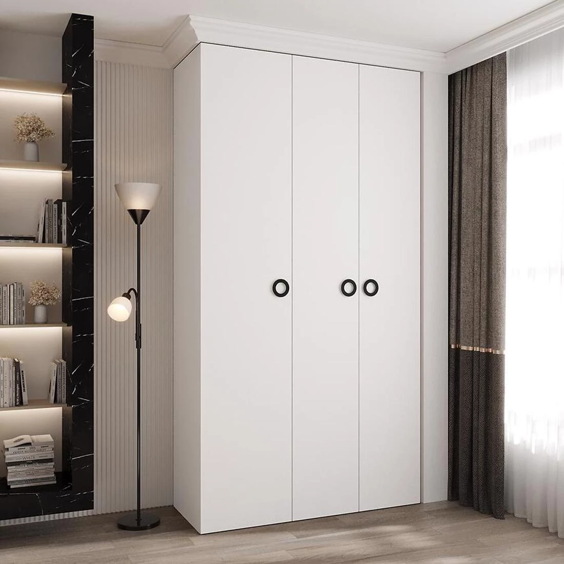 Como 1-130 ormar 40x130x245,5 cm bela/crna