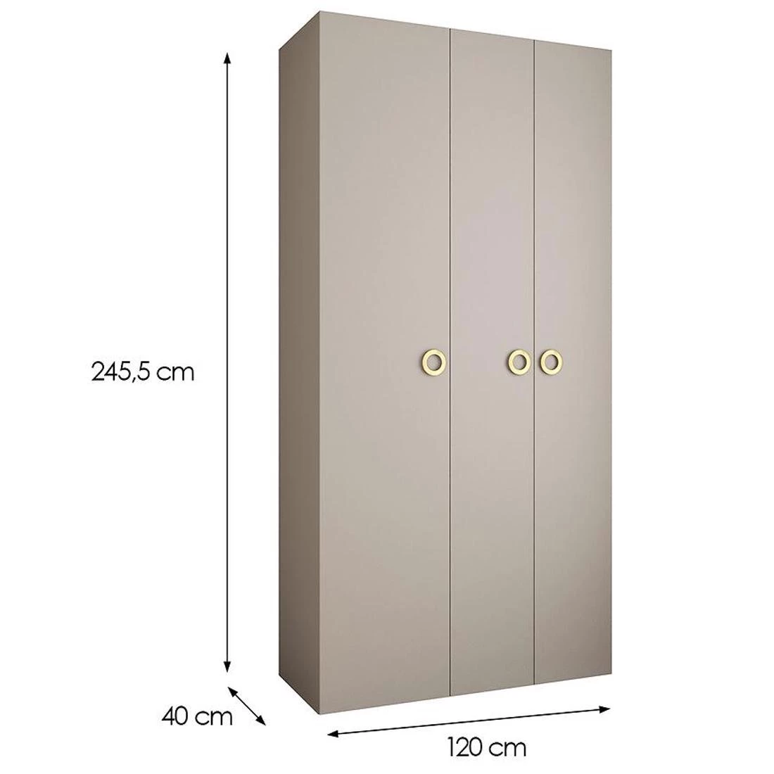 Como 1-120 ormar 40x120x245,5 cm kašmir/zlatna