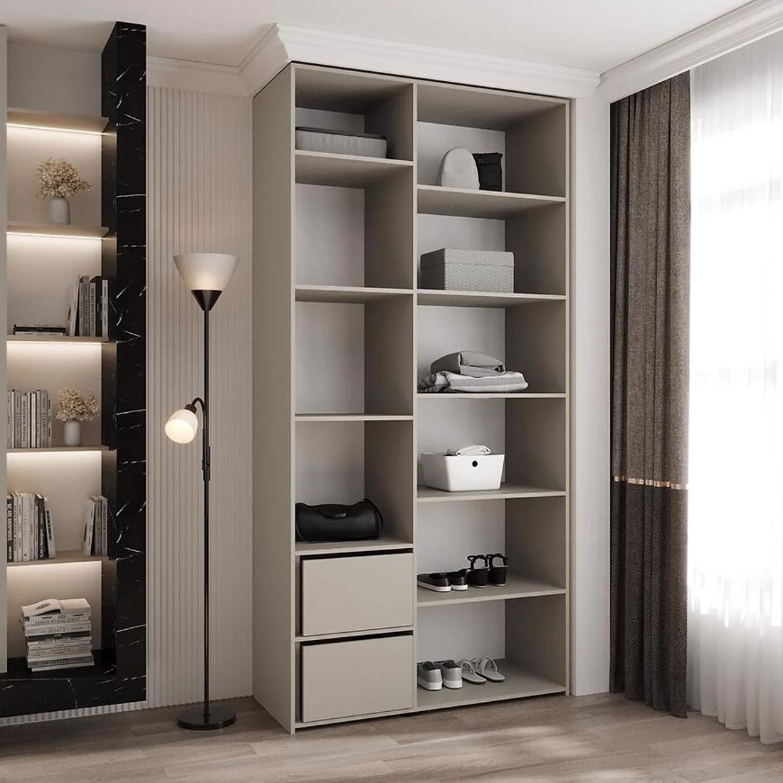 Como 1-120 ormar 40x120x245,5 cm kašmir/zlatna